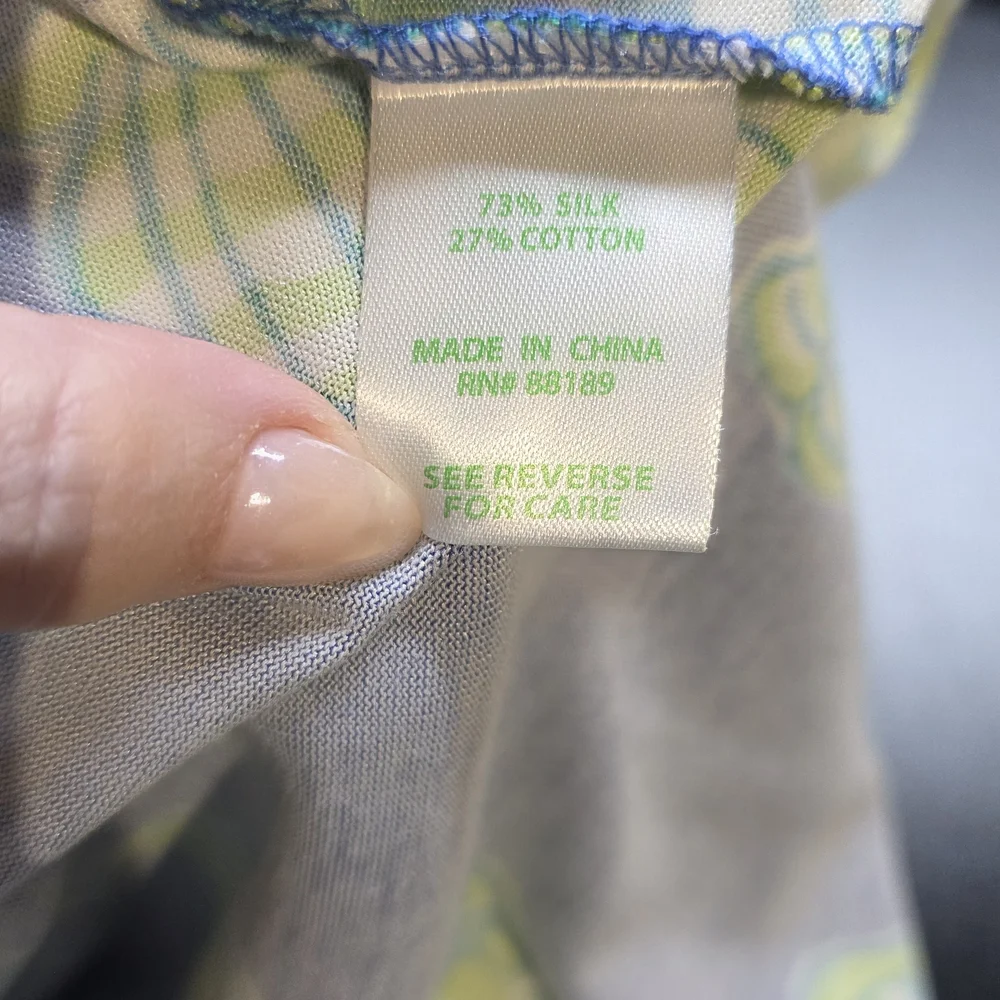 Lilly Pulitzer Blue and Green Patterned Dress Small EUC PTP 19 Length 37 - Picture 5 of 6